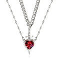 Heart And Sword Necklace Set